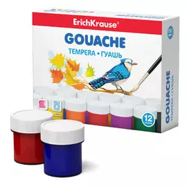 Гуашь Erich Krause 12 цветов по 20 мл
