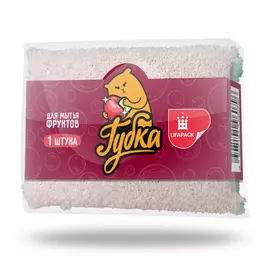 Губка UFAPACK для мытья фруктов в оплетке 12х8х3 см 2 шт