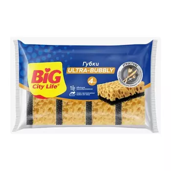 Губки для кухни Big City Life Ultra bubbly 4 шт