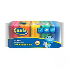 Губки для мытья посуды Celesta Профильные 5 шт
