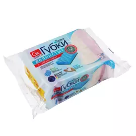 Губки для мытья посуды Grifon волна 9,5х6,5х3,6 см, с индикатором замены, 5 шт