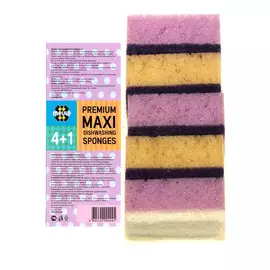 Губки для мытья посуды Meule Premium Maxi 4+1 шт