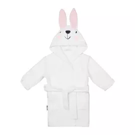Халат Lucky Child Весёлое купание Зайчик белый