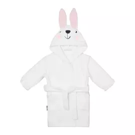 Халат Lucky Child Весёлое купание Зайчик белый