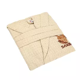 Халат мужской Asil Sauna Brown XL вафельный с капюшоном