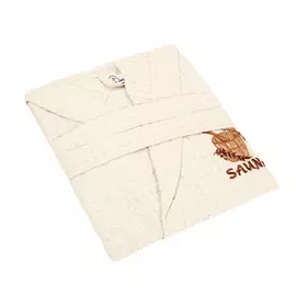 Халат женский Asil sauna beige xl вафельный с капюшоном