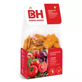 Хлебцы Baker House Итальянские с томатом, орегано, оливковым маслом и морской солью, 250 г