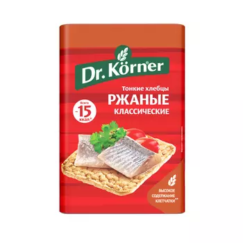 Хлебцы Dr.Korner хрустящие ржаные классические 100 г