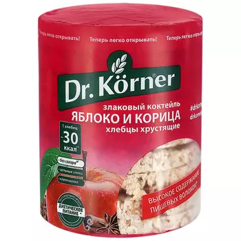 Хлебцы хрустящие Dr. Korner Злаковый коктейль яблоко и корица 90 г