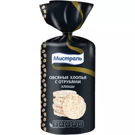 Хлебцы Мистраль рисовые с отрубями и овсяными хлопьями, 100 г