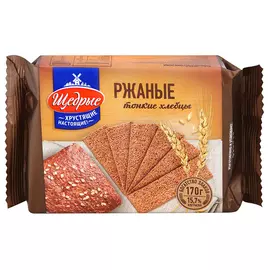 Хлебцы ржаные Щедрые тонкие 170 г