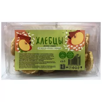 Хлебцы сладкие рисовые Продпоставка Яблоко-корица, безглютеновые, 80 г