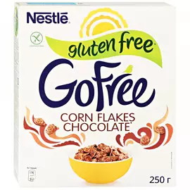 Хлопья кукурузные Nestle Go Free кукурузные шоколадные, без глютена, обогащенные витаминами, 250 г