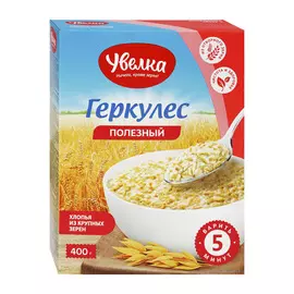 Хлопья овсяные Увелка Геркулес полезный 400 г