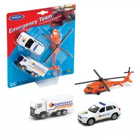 Игровой набор Welly Спасательная команда, 3 шт
