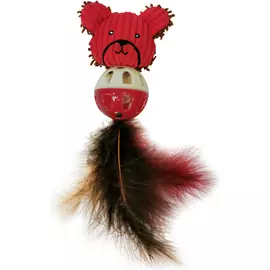 Игрушка для кошек CHOMPER Wild At Heart Медвежонок с мячиком и перьями