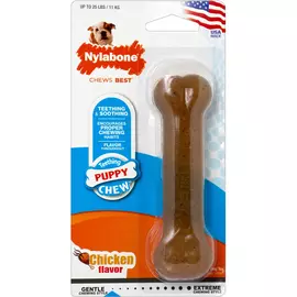 Игрушка для щенков NYLABONE Косточка с ароматом курицы S