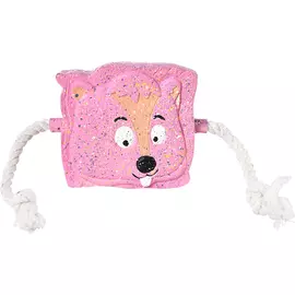 Игрушка для собак Foxie Тост с пищалкой и канатами 11 см Розовый