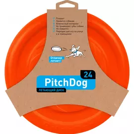 Игрушка для собак PitchDog Летающий диск 24см красный