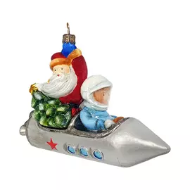 Игрушка елочная Atlas Art Collection Мы в ракете серебристой