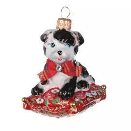 Игрушка елочная Irena Щенок на подушке
