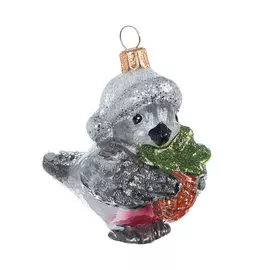 Игрушка елочная Irena Снегирь в шапочке