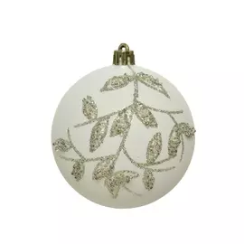 Игрушка елочная Kaemingk 29312 шар 8 см белый пластик