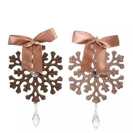 Игрушка елочная Kaemingk 521138 снежинка 12х16 см