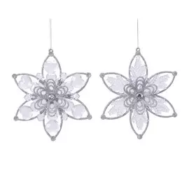 Игрушка елочная Kaemingk цветок 17 см серебро в ассортименте