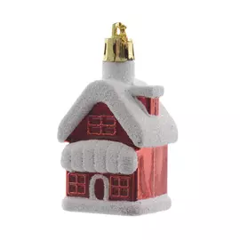 Игрушка елочная Kaemingk Домик Санты 7 см 2 шт