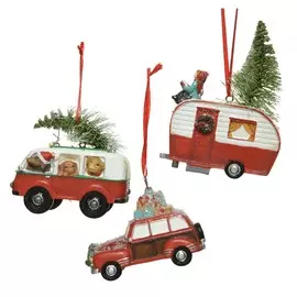 Игрушка елочная Kaemingk машинка 9х9 см в ассортименте