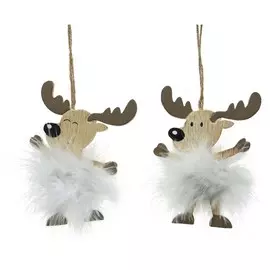 Игрушка елочная Kaemingk олень 9х12 см в ассортименте