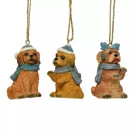 Игрушка елочная Kaemingk пес 3х7 см в ассортименте