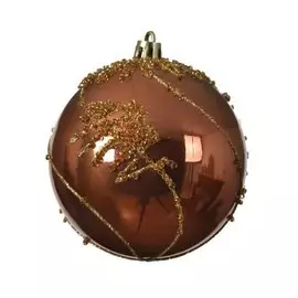 Игрушка елочная Kaemingk шар 8 см медный пластик
