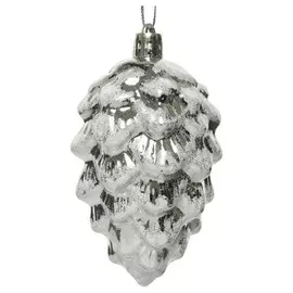 Игрушка елочная Kaemingk шишка 5x9 см серебро в ассортименте