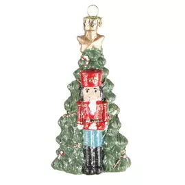Игрушка елочная Kaemingk Солдатик у елки 4x11 см