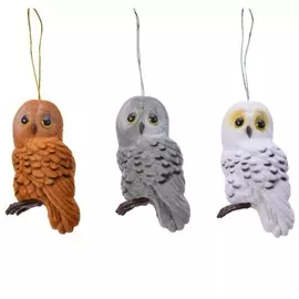 Игрушка елочная Kaemingk сова 5х4х8 см в ассортименте