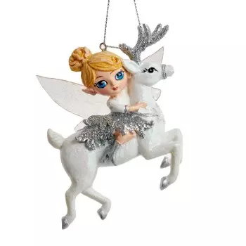 Игрушка елочная Kurt S.Adler фея на олене 10 см