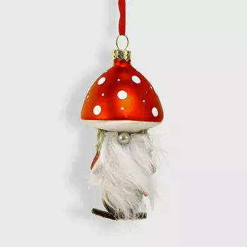 Игрушка елочная Kurt S. Adler гном-грибник 10 см