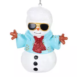 Игрушка елочная Kurt S. Adler Элвис-снеговик 8,5 см