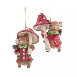 Игрушка елочная Kurt S. Adler Мышь с грибом в ассортименте 9 см
