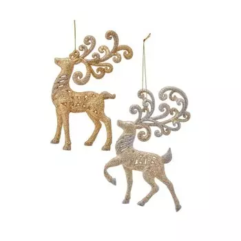 Игрушка елочная Kurt S.Adler олень золотой 15x8 см в ассортименте