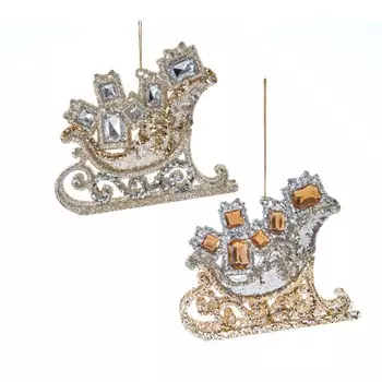 Игрушка елочная Kurt S.Adler сани 9 см в ассортименте