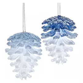 Игрушка елочная Kurt S. Adler Шишка бело-голубая 7,5 см
