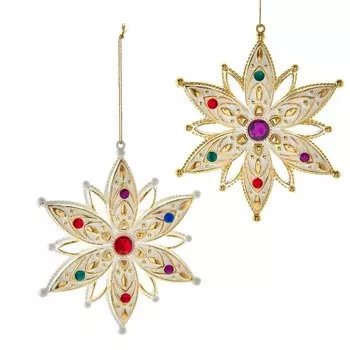 Игрушка елочная Kurt S.Adler T3212 снежинка 14 см в ассортименте