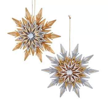 Игрушка елочная Kurt S.Adler T3410 снежинка 11 см в ассортименте