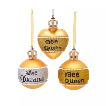 Игрушка елочная Kurt S.Adler золотой шар 8 см в ассортименте