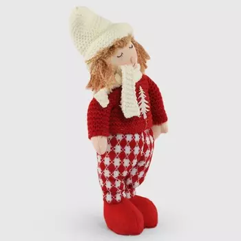 Игрушка елочная Sote Toys мальчик в белой шапке, 40 см