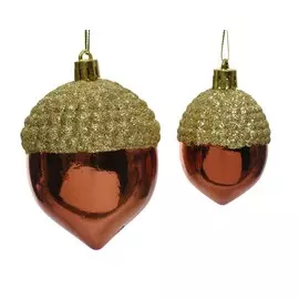 Игрушка на елку Kaemingk желудь 9 см пластик 2 шт