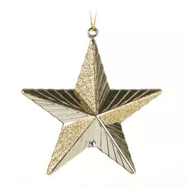 Игрушка на елку Kaemingk золотая звезда 9,5 см